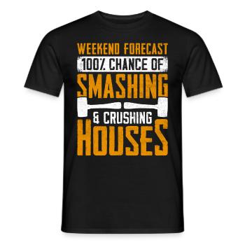 Fun day of house demolition - Men's T-Shirt - black - Front - AI Model Male 178 light (178cm)