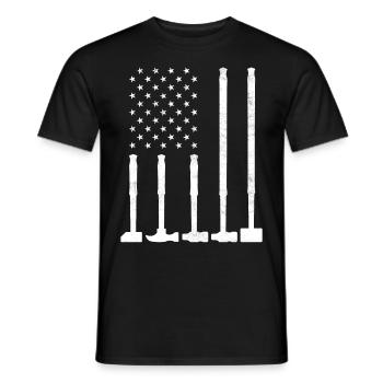 House Demolition Demolition Day USA Flag Patriotic - Men's T-Shirt - black - Front - AI Model Male 178 light (178cm)
