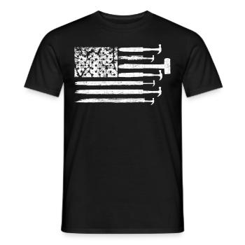 House Demolition Demolition Day USA Flag Patriotic - Men's T-Shirt - black - Front - AI Model Male 178 light (178cm)