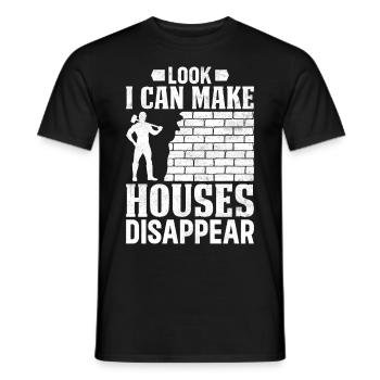 Fun day of house demolition - Men's T-Shirt - black - Front - AI Model Male 178 light (178cm)