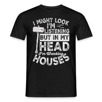 Journée amusante de démolition de maison - T-shirt homme - noir - Devant - AI Model Male 178 light (178cm)