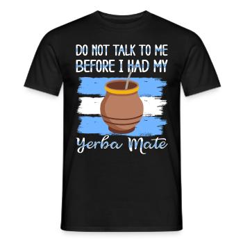 Drapeau de l’Argentine Thé yerba maté argentin - T-shirt homme - noir - Devant - AI Model Male 178 light (178cm)