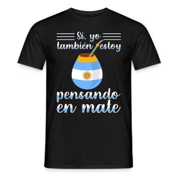 Drapeau de l’Argentine Thé yerba maté argentin - T-shirt homme - noir - Devant - AI Model Male 178 light (178cm)