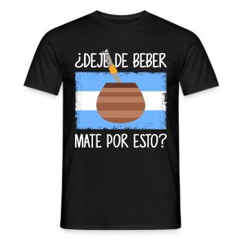 Drapeau de l’Argentine Thé yerba maté argentin - T-shirt homme - noir - Devant - AI Model Male 178 light (178cm)