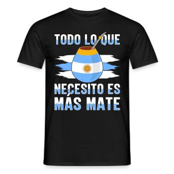 Drapeau de l’Argentine Thé yerba maté argentin - T-shirt homme - noir - Devant - AI Model Male 178 light (178cm)