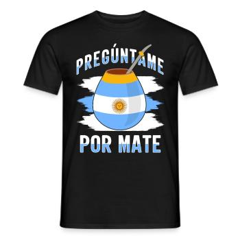 Drapeau de l’Argentine Thé yerba maté argentin - T-shirt homme - noir - Devant - AI Model Male 178 light (178cm)