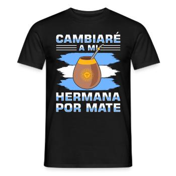 Argentinien-Flagge Argentinischer Yerba Mate Tee - Männer T-Shirt - Schwarz - Vorne - AI Model Male 178 light (178cm)