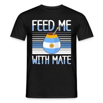 Drapeau de l’Argentine Thé yerba maté argentin - T-shirt homme - noir - Devant - AI Model Male 178 light (178cm)