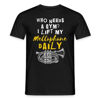 Mellophonist, Musical Instrument Orchestra, - Men's T-Shirt - black - Front - AI Model Male 178 light (178cm)