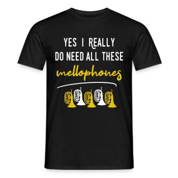 Mellophonist Musical Instrument Orchestra - Men's T-Shirt - black - Front - AI Model Male 178 light (178cm)