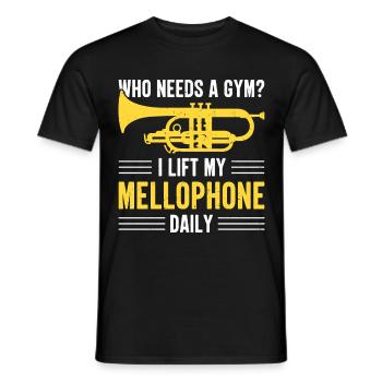 Mellophonist, Musical Instrument Orchestra, - Men's T-Shirt - black - Front - AI Model Male 178 light (178cm)