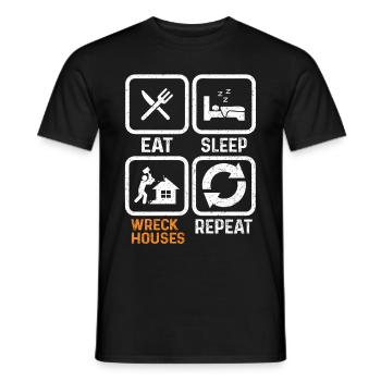 Lustiger Tag des Hausabrisses - Männer T-Shirt - Schwarz - Vorne - AI Model Male 178 light (178cm)