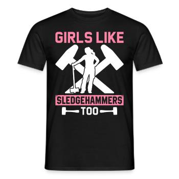 Fun day of house demolition - Men's T-Shirt - black - Front - AI Model Male 178 light (178cm)