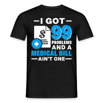 Funny Medical Insurance Agent Broker - Men's T-Shirt - black - Front - AI Model Male 178 light (178cm)