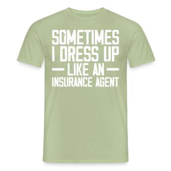 Komischer Broker - Männer T-Shirt - Sage - Vorne - AI Model Male 178 light (178cm)