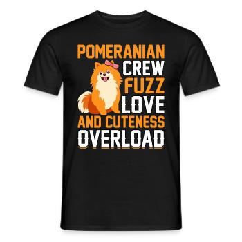 Pomeranian crew fuzz Love and Cuteness overload - Männer T-Shirt - Schwarz - Vorne - AI Model Male 178 light (178cm)
