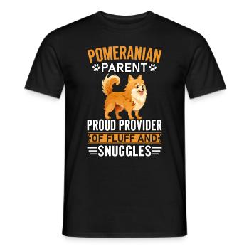 Pomeranian Parent Proud Provider of Fluff - Männer T-Shirt - Schwarz - Vorne - AI Model Male 178 light (178cm)