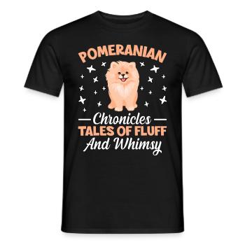 Pomeranian Chronicles Tales of Fluff and Whimsy - Männer T-Shirt - Schwarz - Vorne - AI Model Male 178 light (178cm)