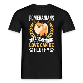 Les Poméraniens sont la preuve que l’amour peut être duveteux - T-shirt homme - noir - Devant - AI Model Male 178 light (178cm)