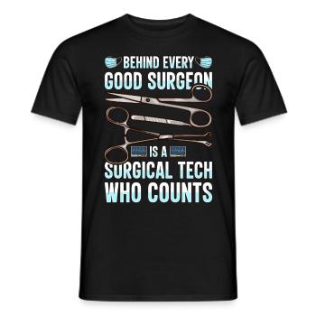 Scrub Tech Surgical Technician Surgical Technologist - Men's T-Shirt - black - Front - AI Model Male 178 light (178cm)