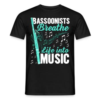 Funny bassoonist - Men's T-Shirt - black - Front - AI Model Male 178 light (178cm)