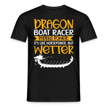 Funny Dragon Boat Racer Paddle Horsepower - Men's T-Shirt - black - Front - AI Model Male 178 light (178cm)