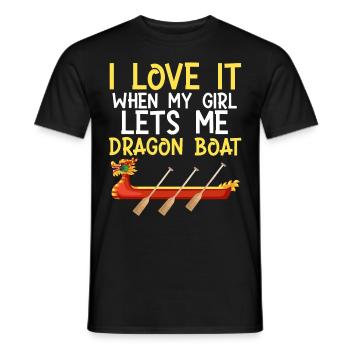 C’est drôle quand ma fille m’a conduit en bateau-dragon - T-shirt homme - noir - Devant - AI Model Male 178 light (178cm)