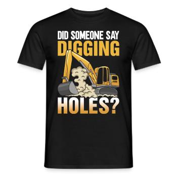 Funny Excavator Driver Heavy Equipment HEO - Men's T-Shirt - black - Front - AI Model Male 178 light (178cm)
