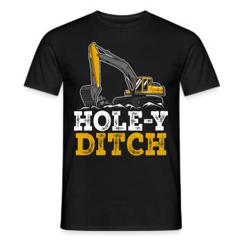 Funny Excavator Driver Heavy Equipment HEO - Men's T-Shirt - black - Front - AI Model Male 178 light (178cm)