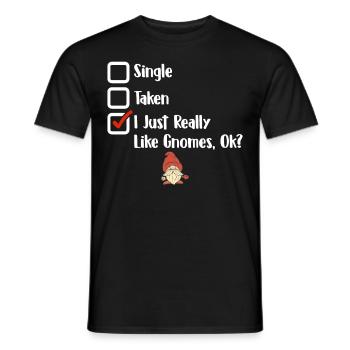Funny garden gnome gardening dwarf garden - Men's T-Shirt - black - Front - AI Model Male 178 light (178cm)