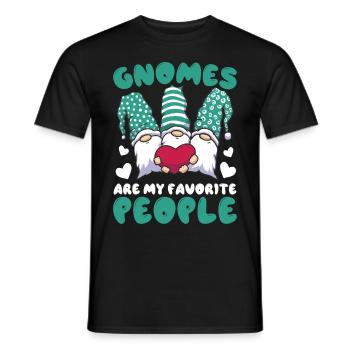 Funny garden gnome gardening dwarf garden - Men's T-Shirt - black - Front - AI Model Male 178 light (178cm)