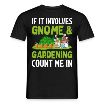 Funny dwarf garden - Men's T-Shirt - black - Front - AI Model Male 178 light (178cm)