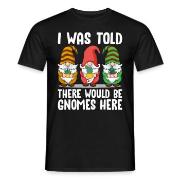 Funny garden gnome gardening dwarf garden - Men's T-Shirt - black - Front - AI Model Male 178 light (178cm)