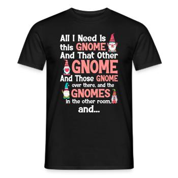 Funny garden gnome gardening dwarf garden - Men's T-Shirt - black - Front - AI Model Male 178 light (178cm)