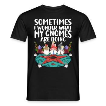 Funny garden gnome gardening dwarf garden - Men's T-Shirt - black - Front - AI Model Male 178 light (178cm)