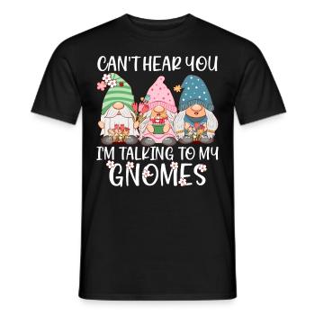 Funny garden gnome gardening dwarf garden - Men's T-Shirt - black - Front - AI Model Male 178 light (178cm)
