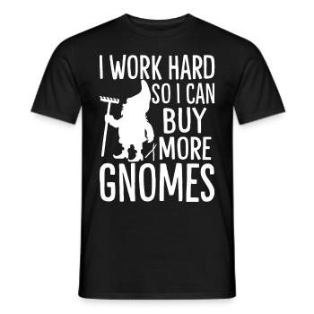 Funny garden gnome gardening dwarf garden - Men's T-Shirt - black - Front - AI Model Male 178 light (178cm)