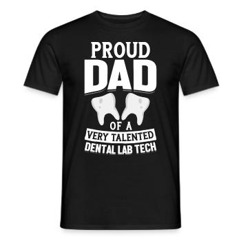 Fier père d’un technicien de laboratoire dentaire talentueux - T-shirt homme - noir - Devant - AI Model Male 178 light (178cm)