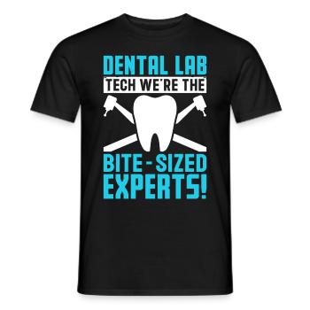 Funny experts for dental laboratory technology in Bissgrösse - Men's T-Shirt - black - Front - AI Model Male 178 light (178cm)