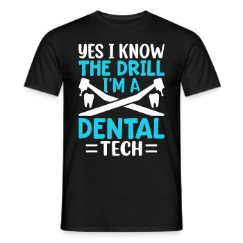 Funny Dental Lab Technician Dentist - Men's T-Shirt - black - Front - AI Model Male 178 light (178cm)