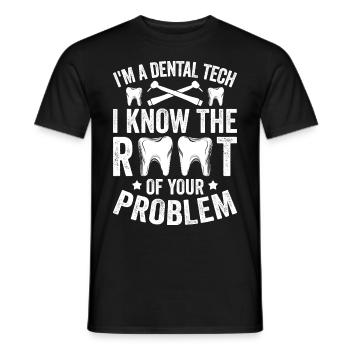 Drôle de technicien pour laboratoire dentaire - T-shirt homme - noir - Devant - AI Model Male 178 light (178cm)