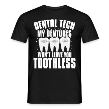 Funny dental technicians - Men's T-Shirt - black - Front - AI Model Male 178 light (178cm)