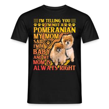 Pomeranian Zwergspitz Lustiger Spruch - Männer T-Shirt - Schwarz - Vorne - AI Model Male 178 light (178cm)