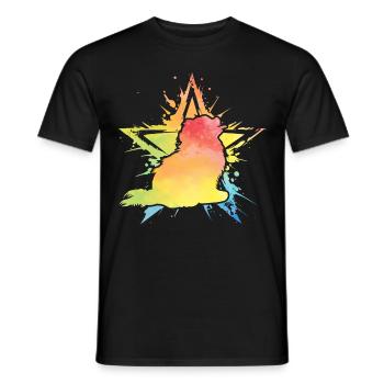 Pomeranian Zwergspitz - Männer T-Shirt - Schwarz - Vorne - AI Model Male 178 light (178cm)