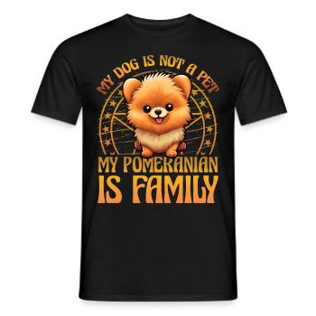 My Dog is not a Pet my Pomeranian is family - Männer T-Shirt - Schwarz - Vorne - AI Model Male 178 light (178cm)