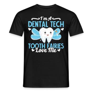 Funny dental technicians - Men's T-Shirt - black - Front - AI Model Male 178 light (178cm)