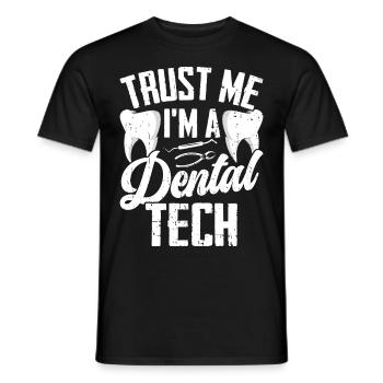 Funny technician for dental lab - Men's T-Shirt - black - Front - AI Model Male 178 light (178cm)