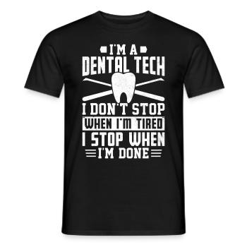 Funny dental technicians - Men's T-Shirt - black - Front - AI Model Male 178 light (178cm)