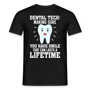 Funny dental technicians - Men's T-Shirt - black - Front - AI Model Male 178 light (178cm)