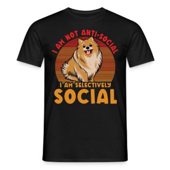 Je ne suis pas antisocial, je suis sélectivement social - T-shirt homme - noir - Devant - AI Model Male 178 light (178cm)